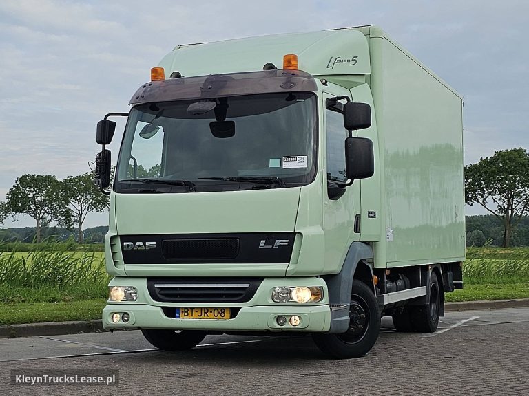 DAF LF 45.150 TAILLIFT NL-TRUCK z 2007 roku, kontener z zagranicy — przód pojazdu