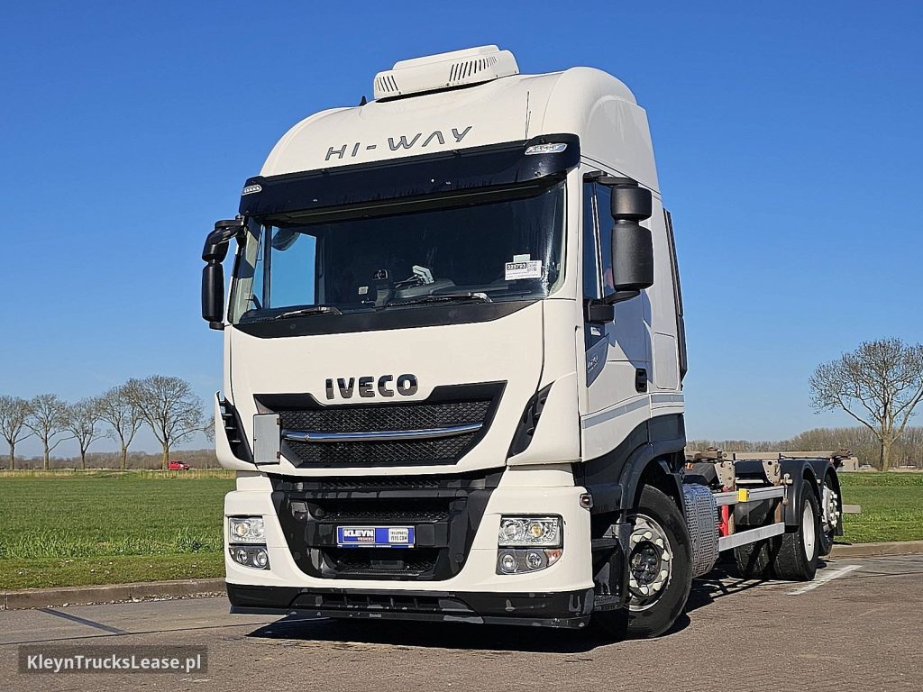 Iveco AS260S42 STRALIS 6X2 INTARDER ALCOA'S z 2018 roku, system BDF z zagranicy — przód pojazdu