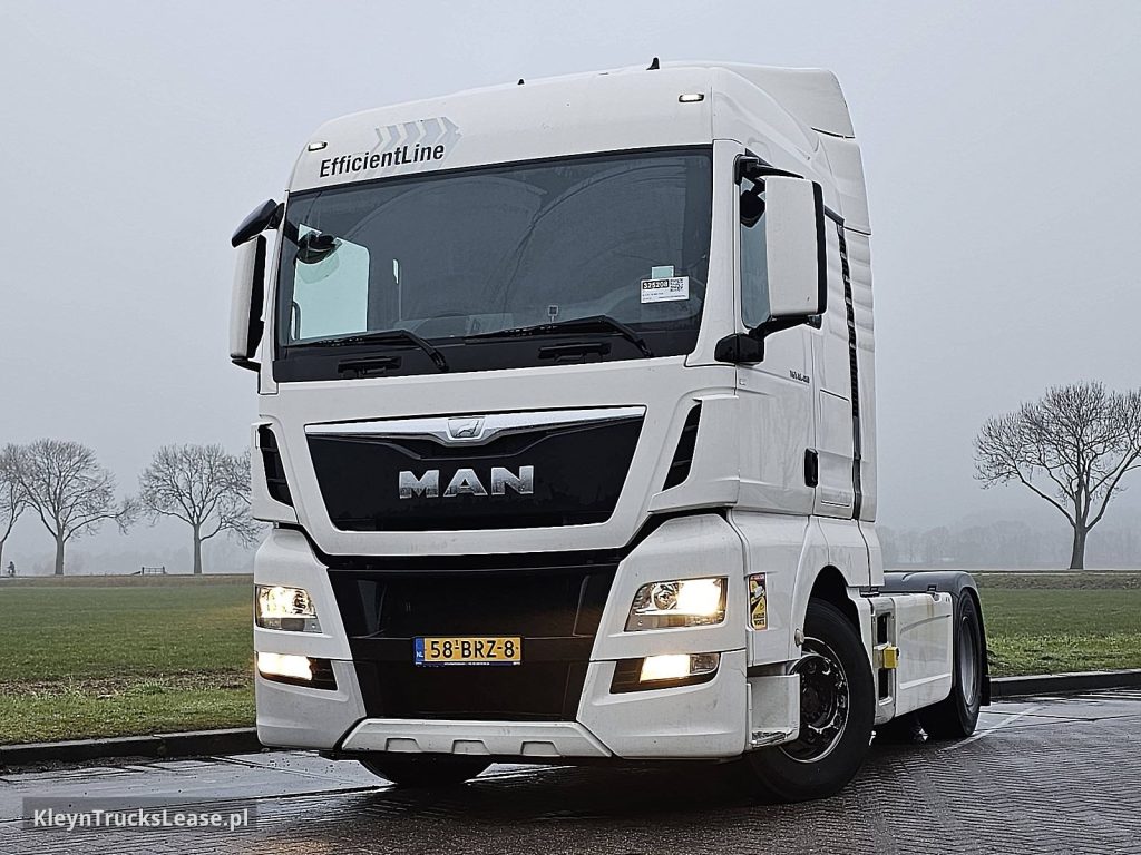 MAN 18.480 TGX z 2014 roku, ciągnik siodłowy z zagranicy — przód pojazdu