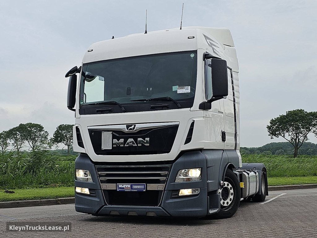 MAN 18.500 TGX z 2019 roku, ciągnik siodłowy z zagranicy — przód pojazdu