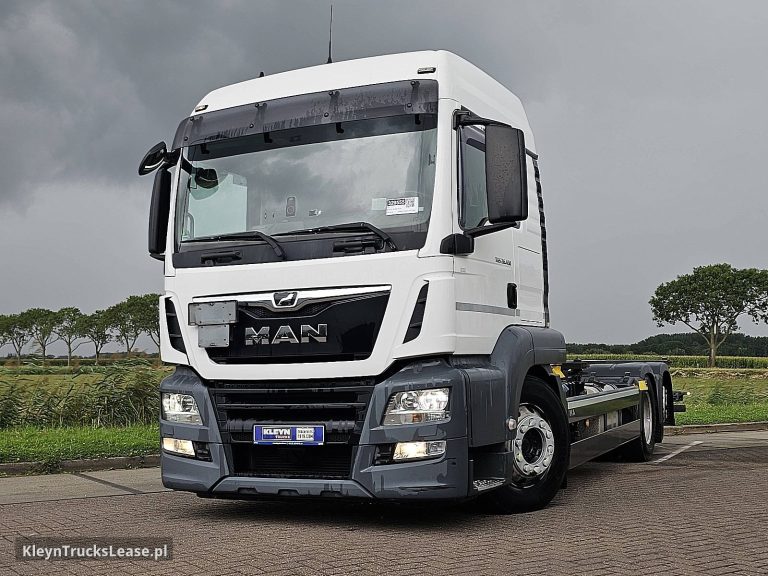 MAN 26.430 TGS LX PTO INT. 6X2-4 ST z 2019 roku, podwozie z kabiną z zagranicy — przód pojazdu