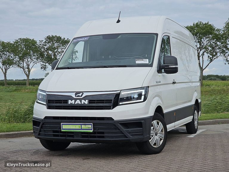 MAN TGE 3.140 z 2019 roku, blaszak z zagranicy — przód pojazdu