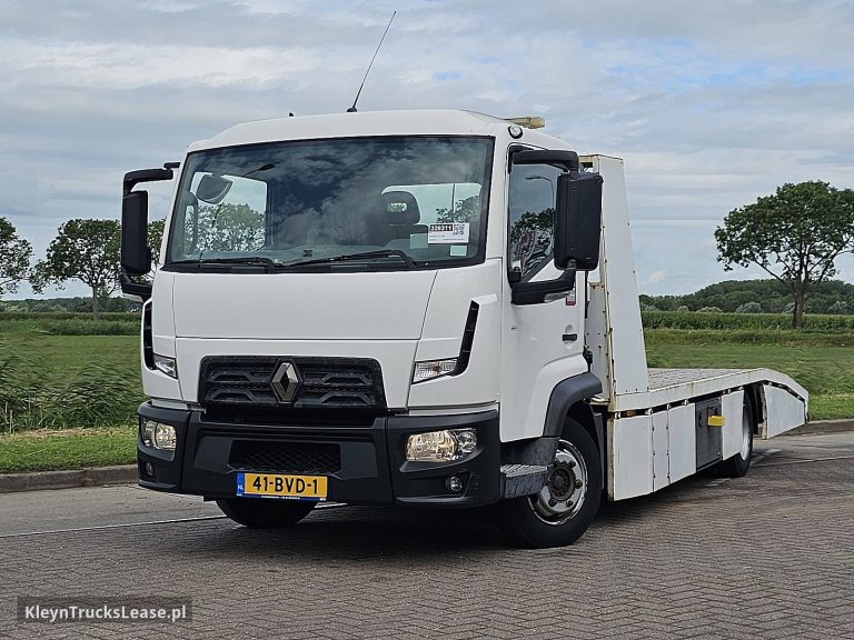 Renault D 180 z 2015 roku, autolaweta z zagranicy — przód pojazdu