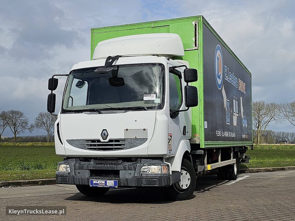 Renault MIDLUM 180.12 EEV LIFT GARAGE DOOR z 2011 roku, kontener z zagranicy — przód pojazdu