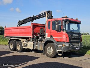 Strona pasażera z przodu — Scania P410 HIAB XS122 z 2016 roku