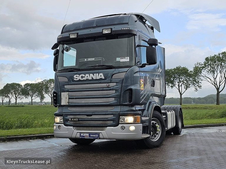 Scania R440 HL,hydr unit z 2012 roku, ciągnik siodłowy z zagranicy — przód pojazdu