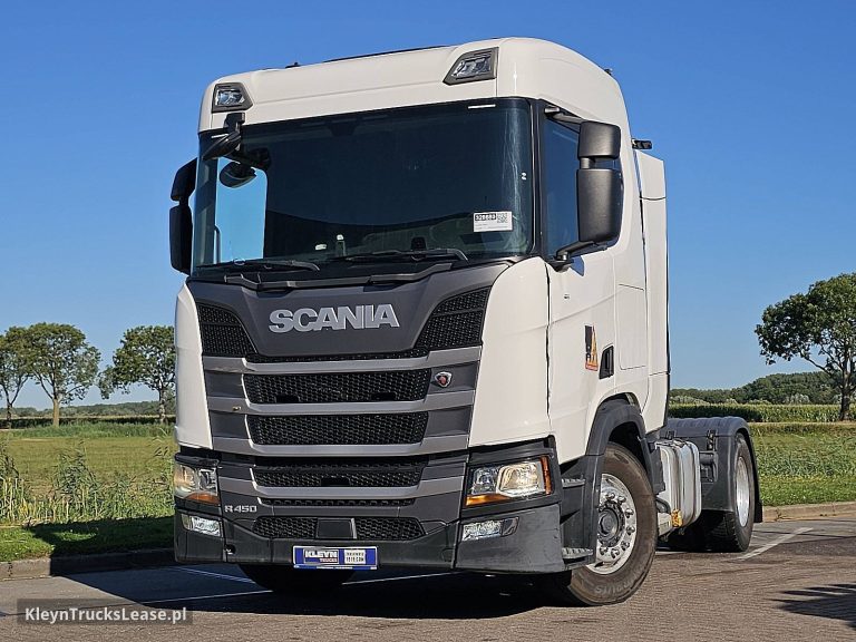Scania R450 NEXT GEN RETARDER z 2019 roku, ciągnik siodłowy z zagranicy — przód pojazdu