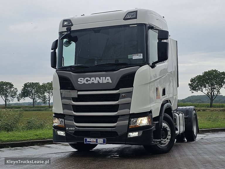 Scania R450 NEXT GEN RETARDER z 2019 roku, ciągnik siodłowy z zagranicy — przód pojazdu