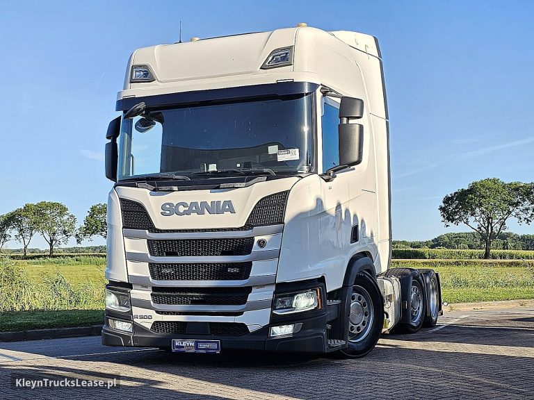 Scania R500 6x2/4 LB MEGA RET z 2019 roku, ciągnik siodłowy z zagranicy — przód pojazdu