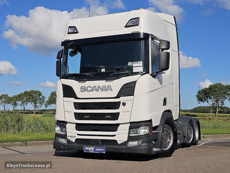 Scania R500 6x2/4 LB MEGA RET z 2020 roku, ciągnik siodłowy z zagranicy — przód pojazdu