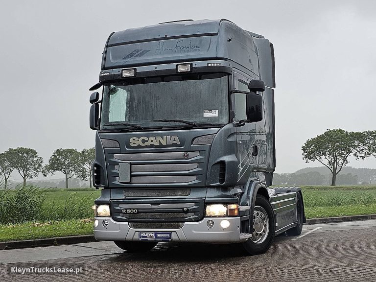 Scania R500 Topline,manual gearb z 2010 roku, ciągnik siodłowy z zagranicy — przód pojazdu