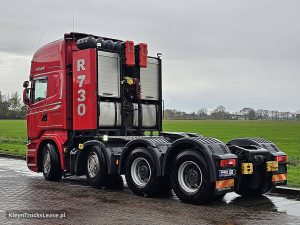Strona kierowcy z tyłu — Scania R730 8X4 147T z 2012 roku